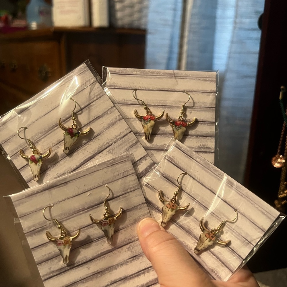 Cow Skull Earrings